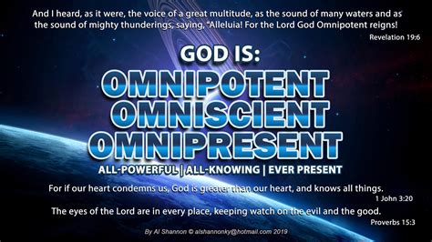 omnipresent synonym|god is omniscient omnipotent and omnipresent.